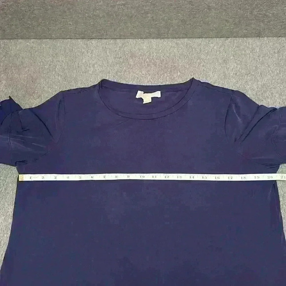 MICHAEL Kors Short Sleeve Stretch Navy Dress with Pleated Sleeves. Women Size L - Picture 9 of 10